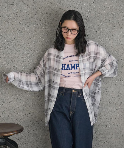 漸變透視格紋襯衫