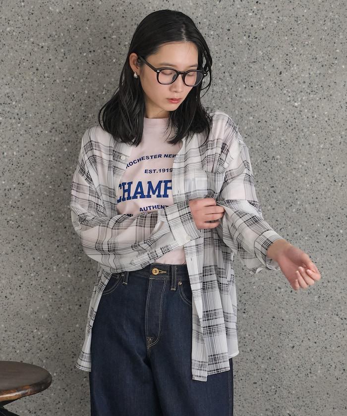 漸變透視格紋襯衫