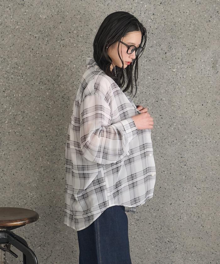 漸變透視格紋襯衫