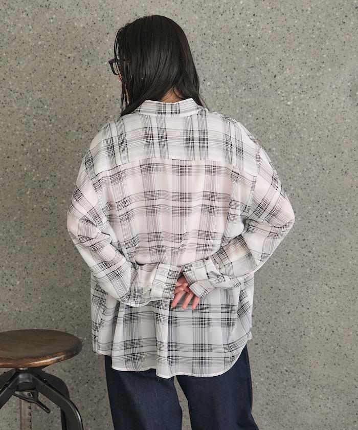 漸變透視格紋襯衫