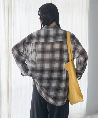 漸變透視格紋襯衫