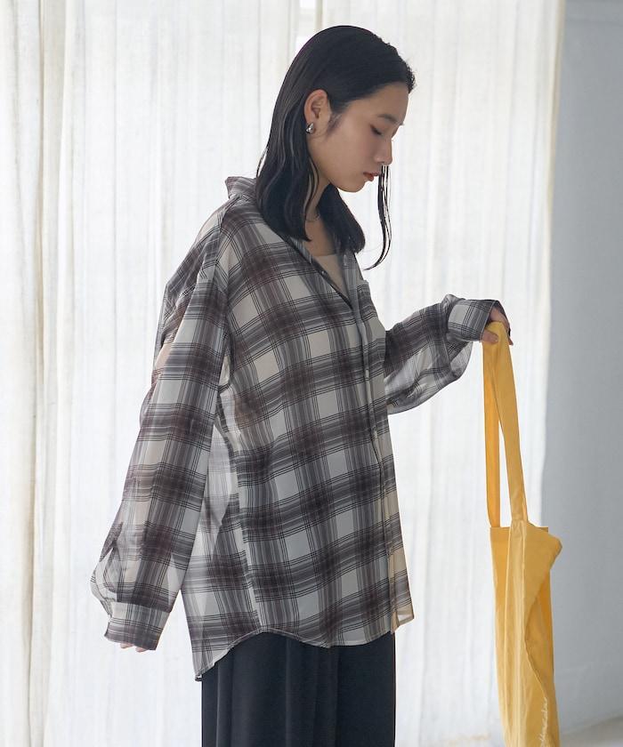 漸變透視格紋襯衫