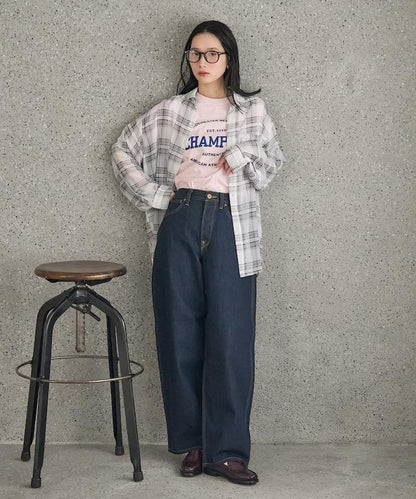 漸變透視格紋襯衫