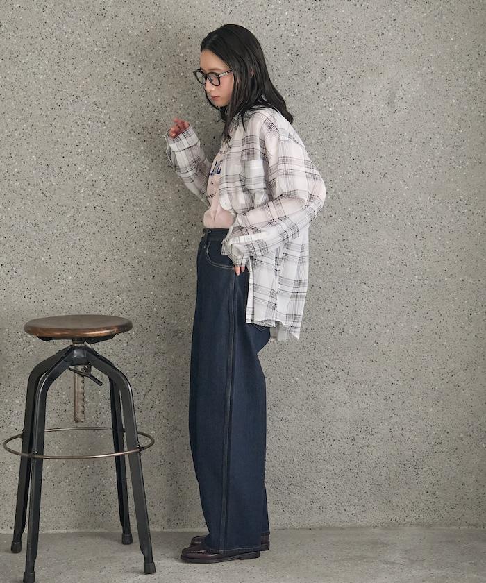 漸變透視格紋襯衫