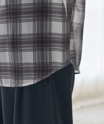 漸變透視格紋襯衫