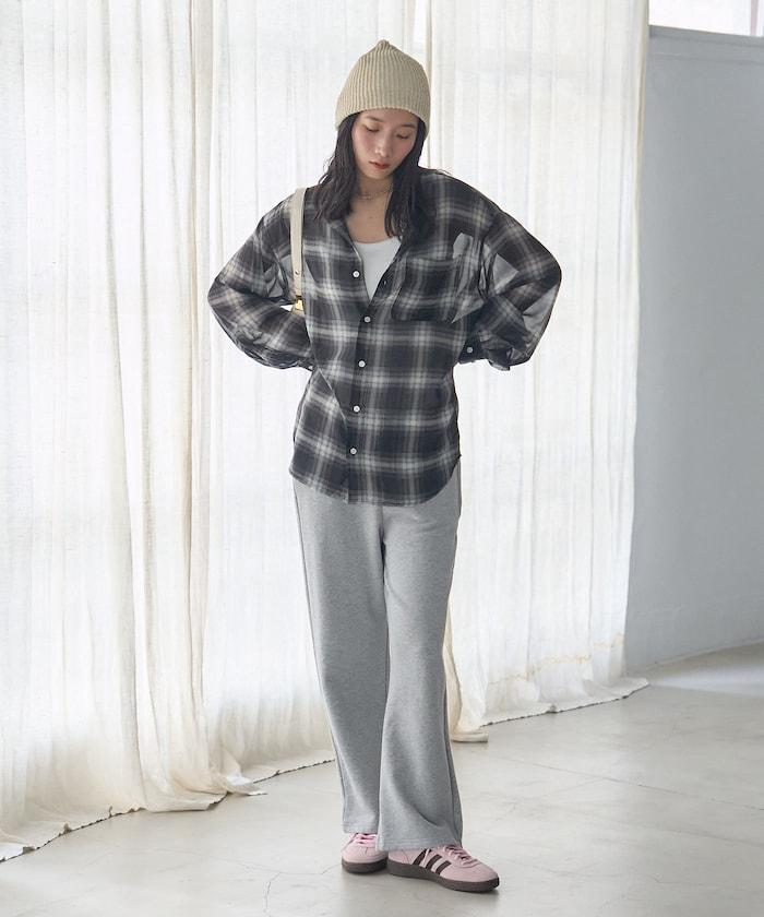 漸變透視格紋襯衫