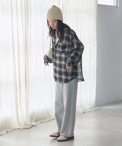 漸變透視格紋襯衫