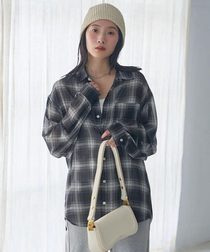 漸變透視格紋襯衫