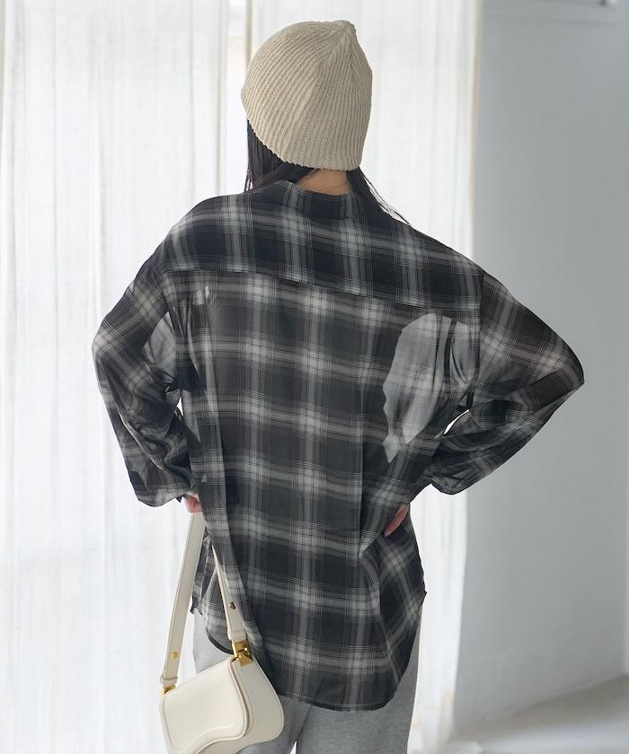 漸變透視格紋襯衫