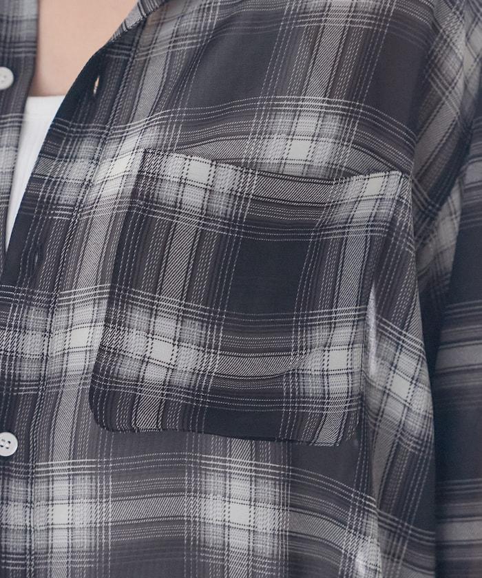 漸變透視格紋襯衫