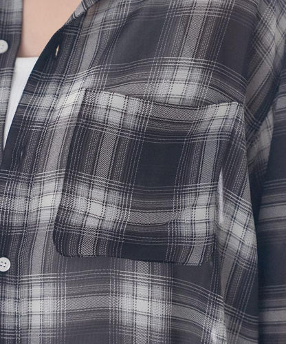 漸變透視格紋襯衫