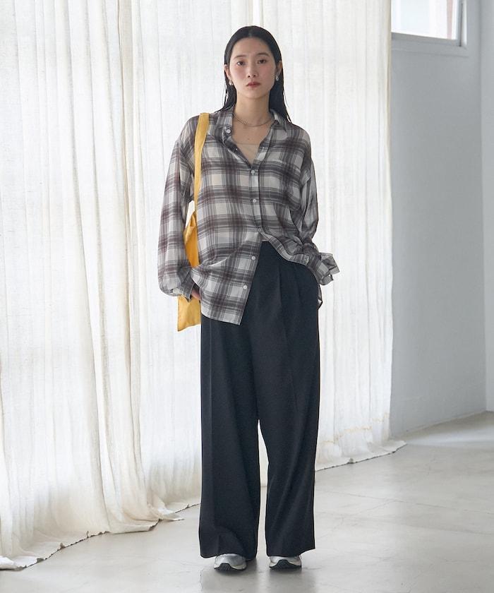 漸變透視格紋襯衫