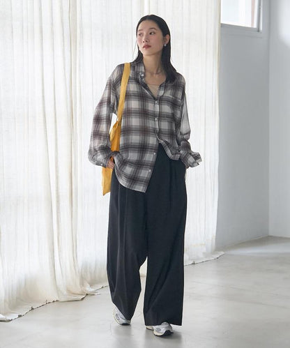 漸變透視格紋襯衫