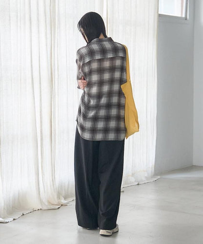 漸變透視格紋襯衫