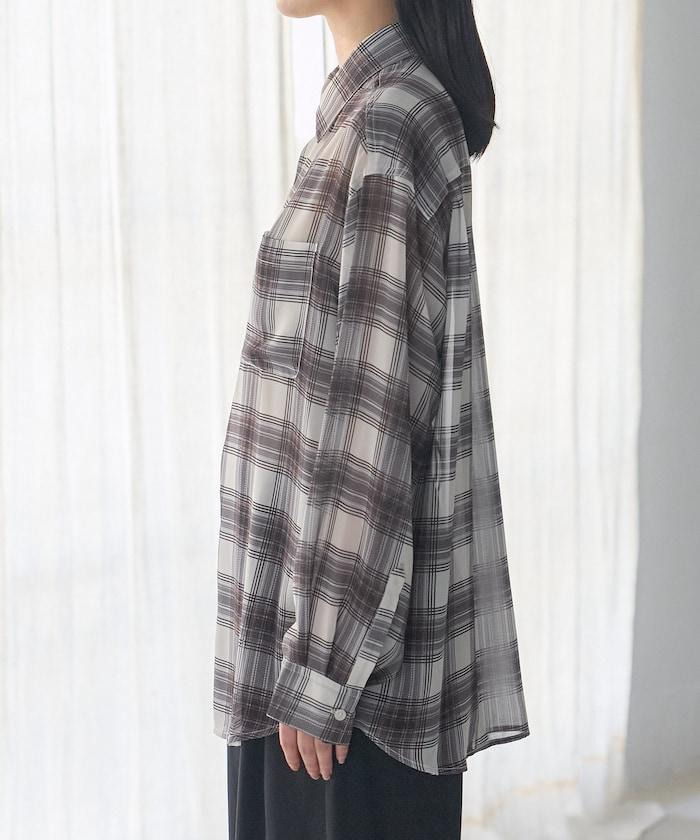 漸變透視格紋襯衫