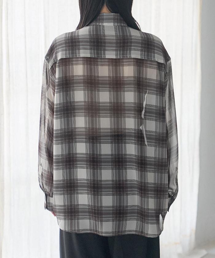 漸變透視格紋襯衫