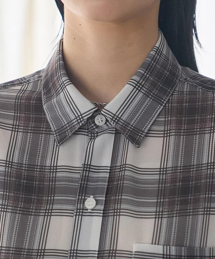 漸變透視格紋襯衫