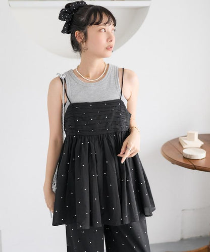 印度風亮片點點刺繡 後背開口 罩杯吊帶上衣（可搭配成套）