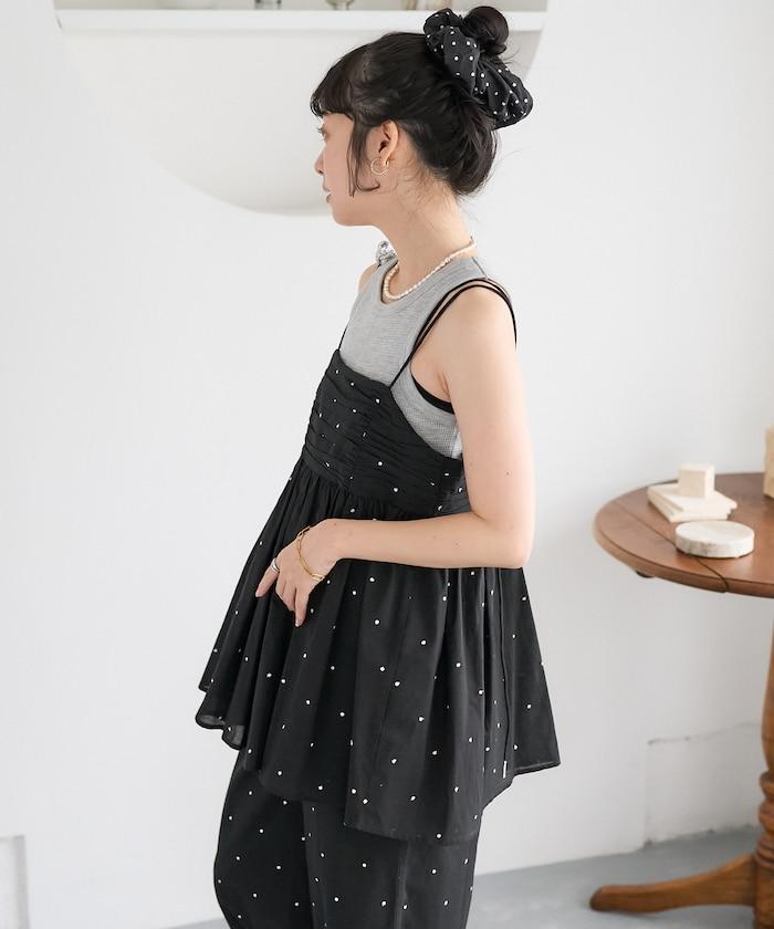 印度風亮片點點刺繡 後背開口 罩杯吊帶上衣（可搭配成套）