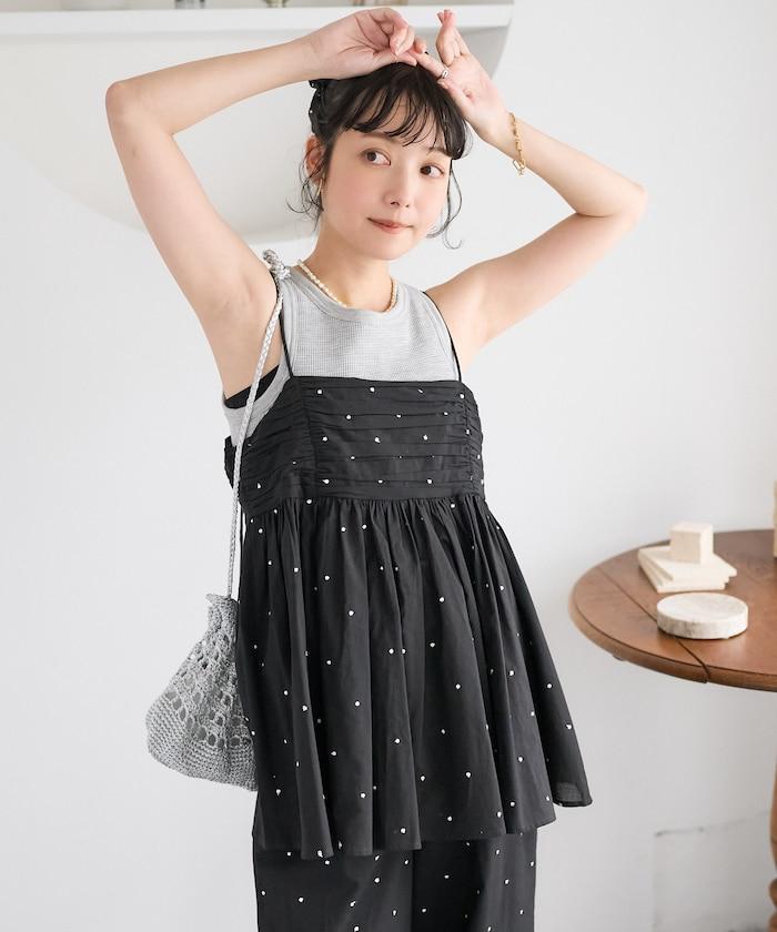 印度風亮片點點刺繡 後背開口 罩杯吊帶上衣（可搭配成套）