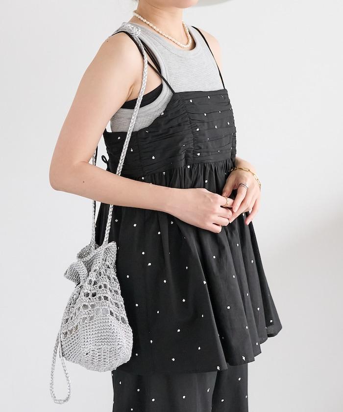 印度風亮片點點刺繡 後背開口 罩杯吊帶上衣（可搭配成套）