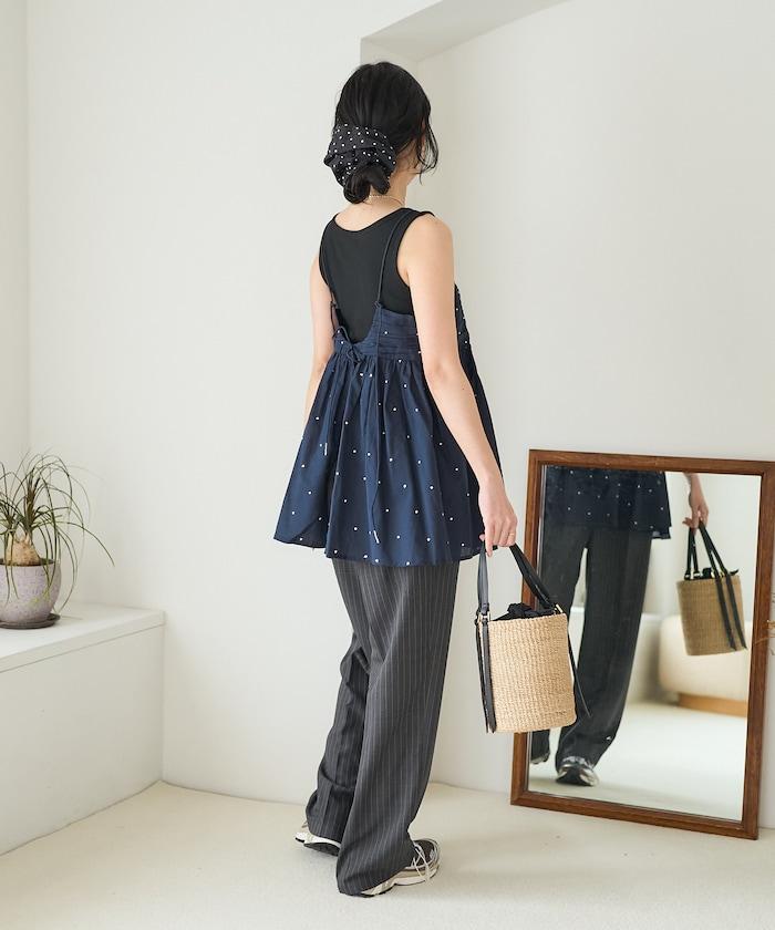 印度風亮片點點刺繡 後背開口 罩杯吊帶上衣（可搭配成套）