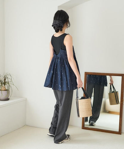 印度風亮片點點刺繡 後背開口 罩杯吊帶上衣（可搭配成套）