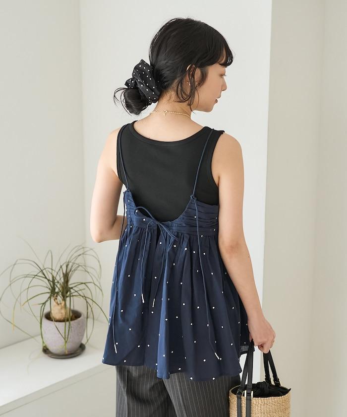 印度風亮片點點刺繡 後背開口 罩杯吊帶上衣（可搭配成套）