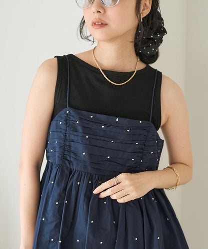 印度風亮片點點刺繡 後背開口 罩杯吊帶上衣（可搭配成套）