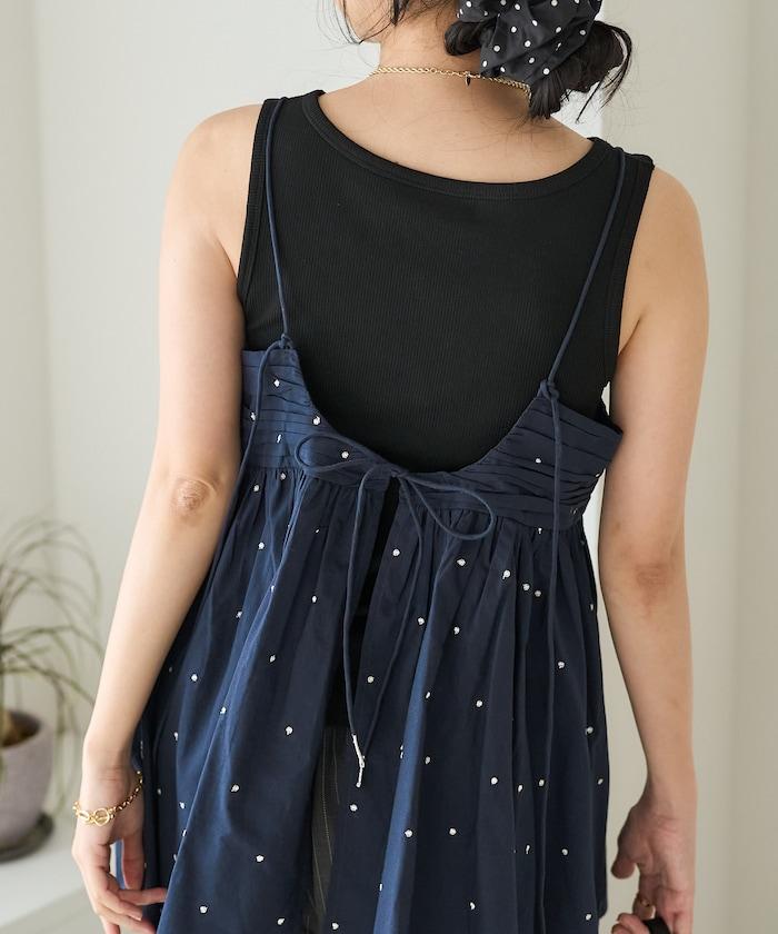 印度風亮片點點刺繡 後背開口 罩杯吊帶上衣（可搭配成套）