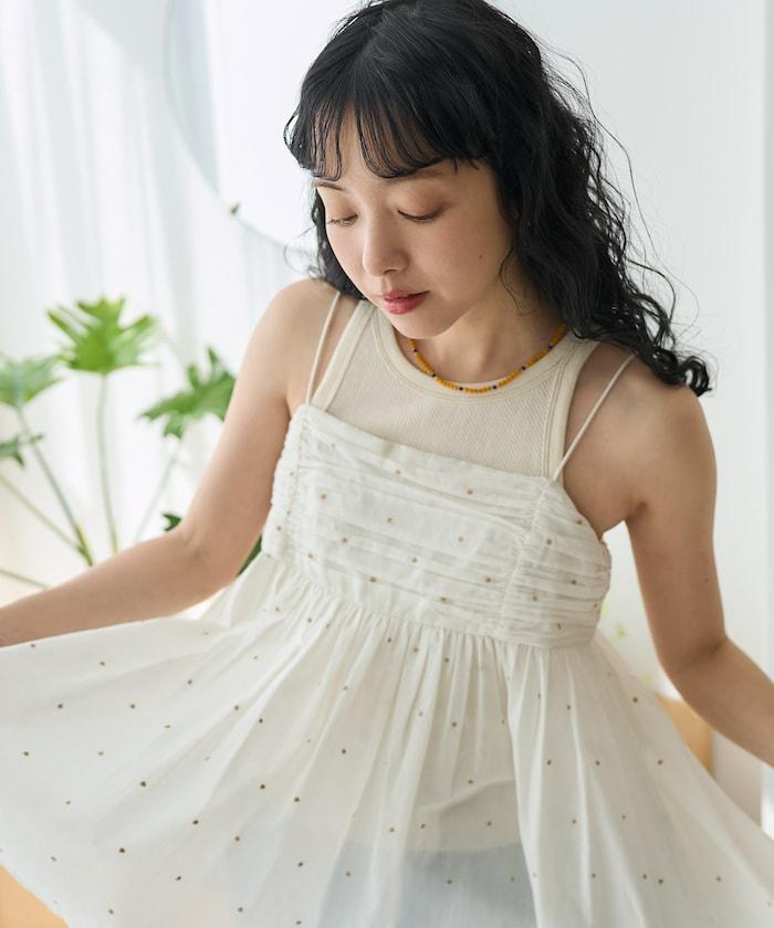 印度風亮片點點刺繡 後背開口 罩杯吊帶上衣（可搭配成套）