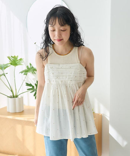 印度風亮片點點刺繡 後背開口 罩杯吊帶上衣（可搭配成套）