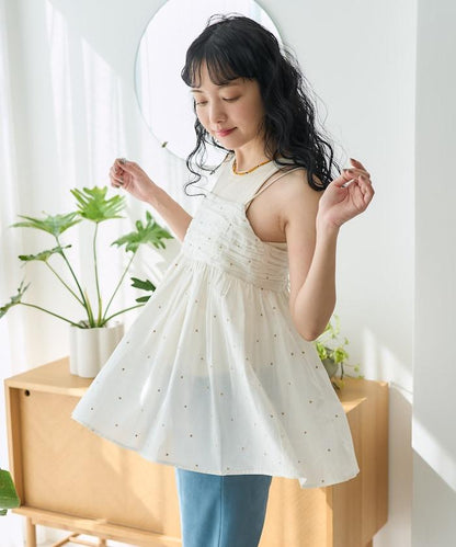 印度風亮片點點刺繡 後背開口 罩杯吊帶上衣（可搭配成套）