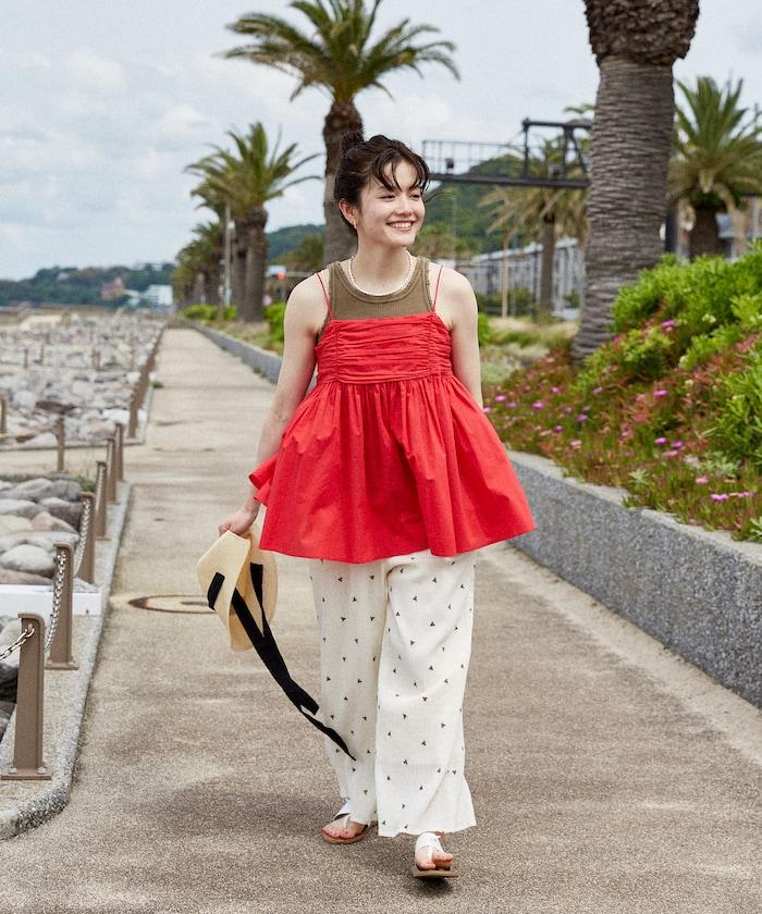 印度棉薄紗 後開口設計 吊帶背心