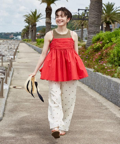 印度棉薄紗 後開口設計 吊帶背心