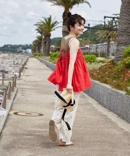 印度棉薄紗 後開口設計 吊帶背心