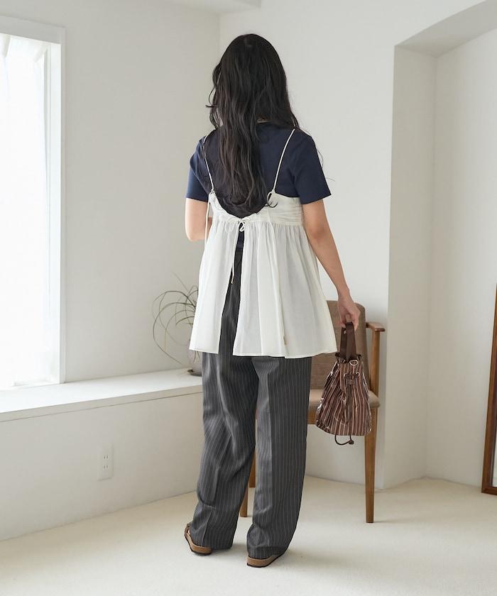 印度棉薄紗 後開口設計 吊帶背心