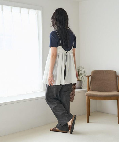 印度棉薄紗 後開口設計 吊帶背心