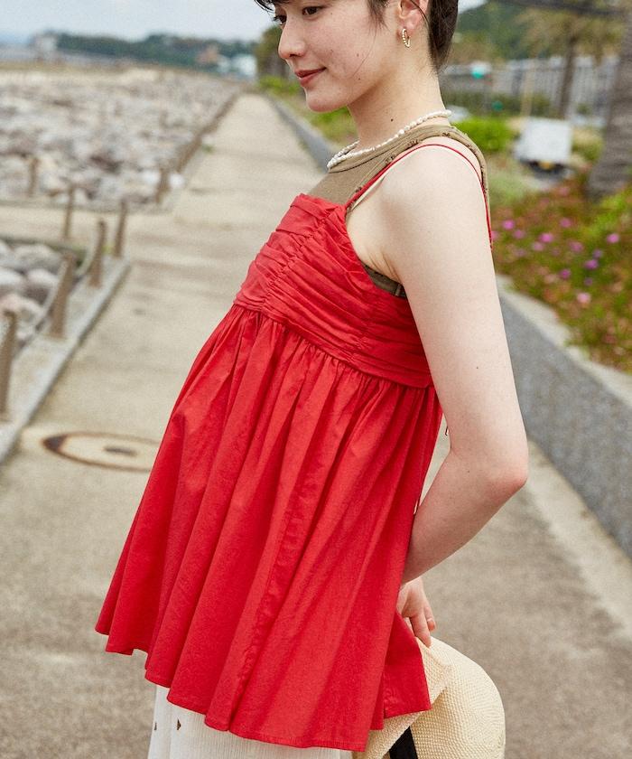 印度棉薄紗 後開口設計 吊帶背心