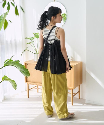 印度棉薄紗 後開口設計 吊帶背心