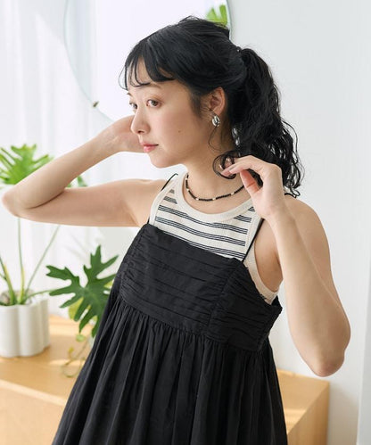 印度棉薄紗 後開口設計 吊帶背心