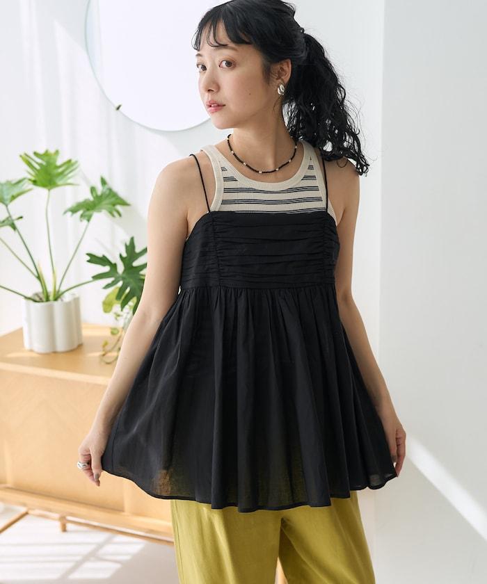 印度棉薄紗 後開口設計 吊帶背心