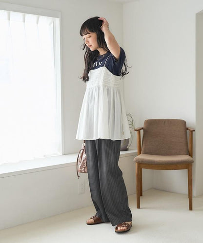 印度棉薄紗 後開口設計 吊帶背心