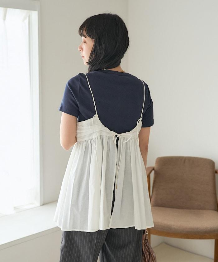 印度棉薄紗 後開口設計 吊帶背心