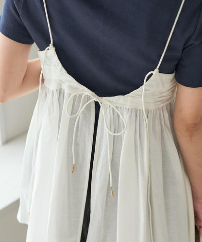 印度棉薄紗 後開口設計 吊帶背心