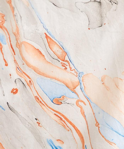 印度大理石印花吊帶連衣裙