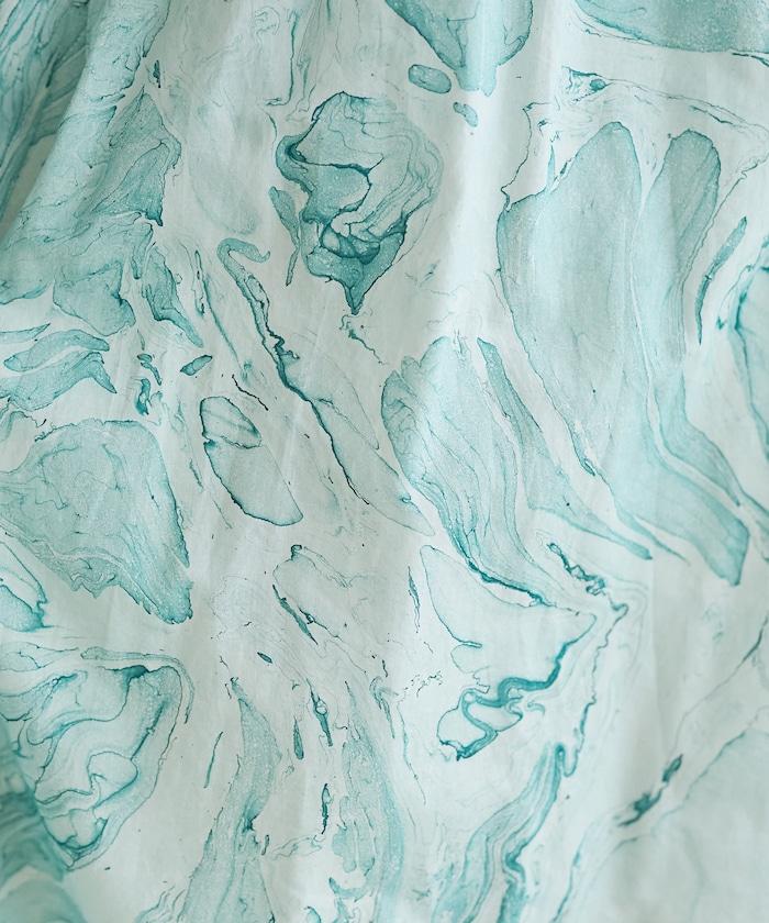 印度大理石印花吊帶連衣裙