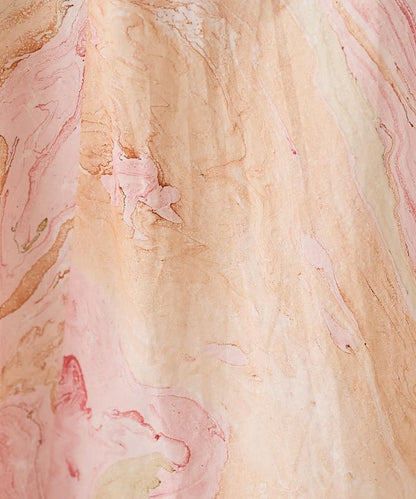 印度大理石印花吊帶連衣裙