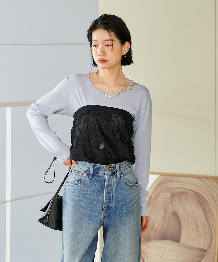 多穿法 花卉蕾絲 裹身半身裙