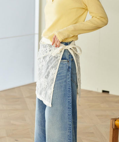 多穿法 花卉蕾絲 裹身半身裙